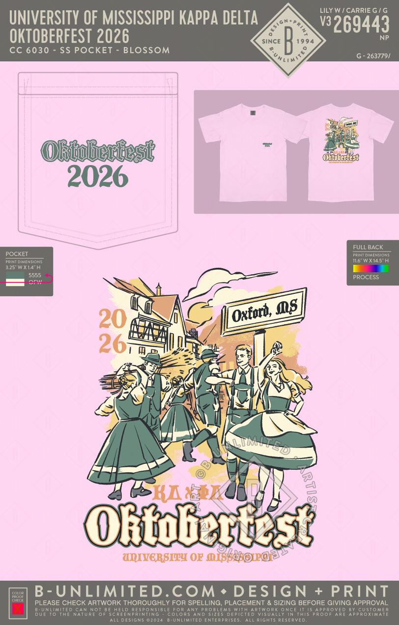 University of Mississippi Kappa Delta - Oktoberfest 2026 - CC - 6030 - SS Pocket - Blossom