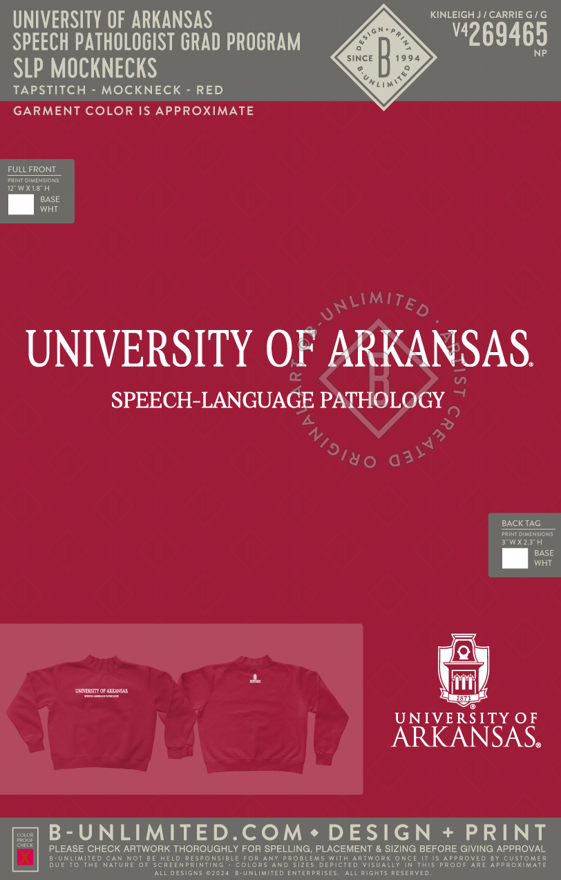 University of Arkansas Speech Pathologist Grad Program - SLP Mocknecks - Tap Stitch - WW0004-P001-V2 - Mockneck Crewneck Sweatshirt - Red