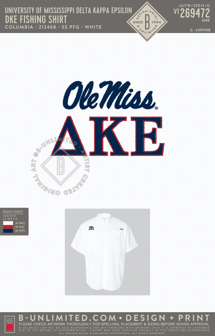 University of Mississippi Delta Kappa Epsilon - DKE Fishing Shirt - Columbia - 212468 - SS PFG - White