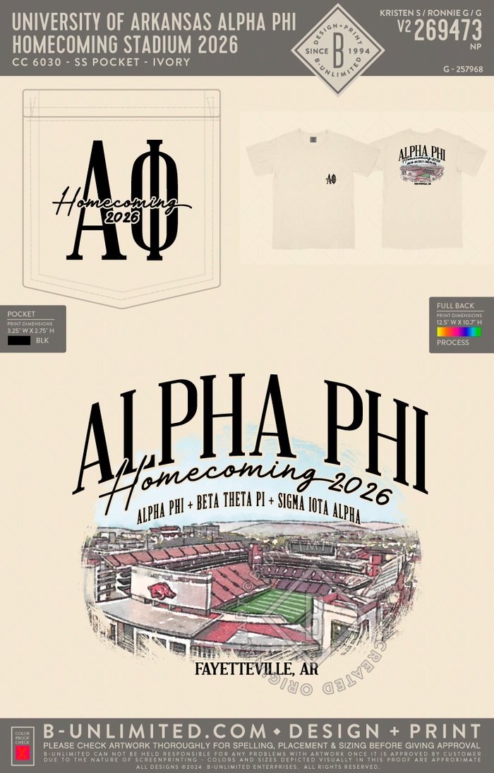 Sercive Alphas University of Arkansas Alpha Phi - Homecoming Stadium 2026 - CC - 6030 ...