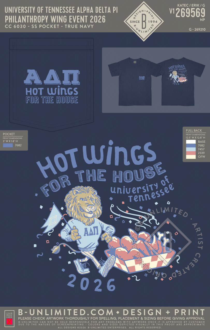 University of Tennessee Alpha Delta Pi - Philanthropy Wing Event 2026 - CC - 6030 - SS Pocket - True Navy