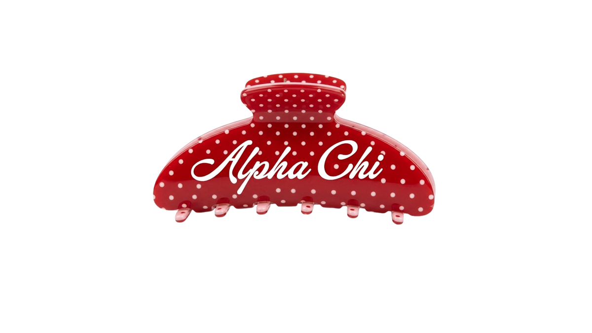 B-Unlimited Greek - Dots for Days Hair Clip Alpha Chi