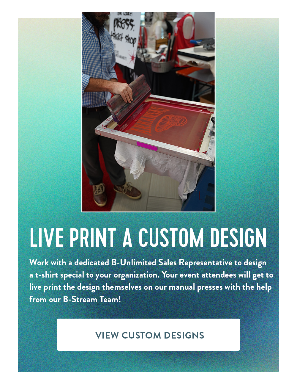 live printing your custom design