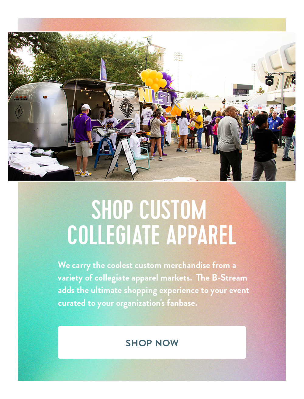 mobile pop up shop collegiate apparel