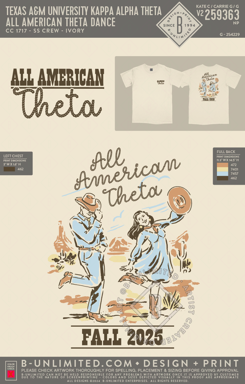 Texas A&M University Kappa Alpha Theta - All American Theta Dance - CC - 1717 - SS Crew - Ivory