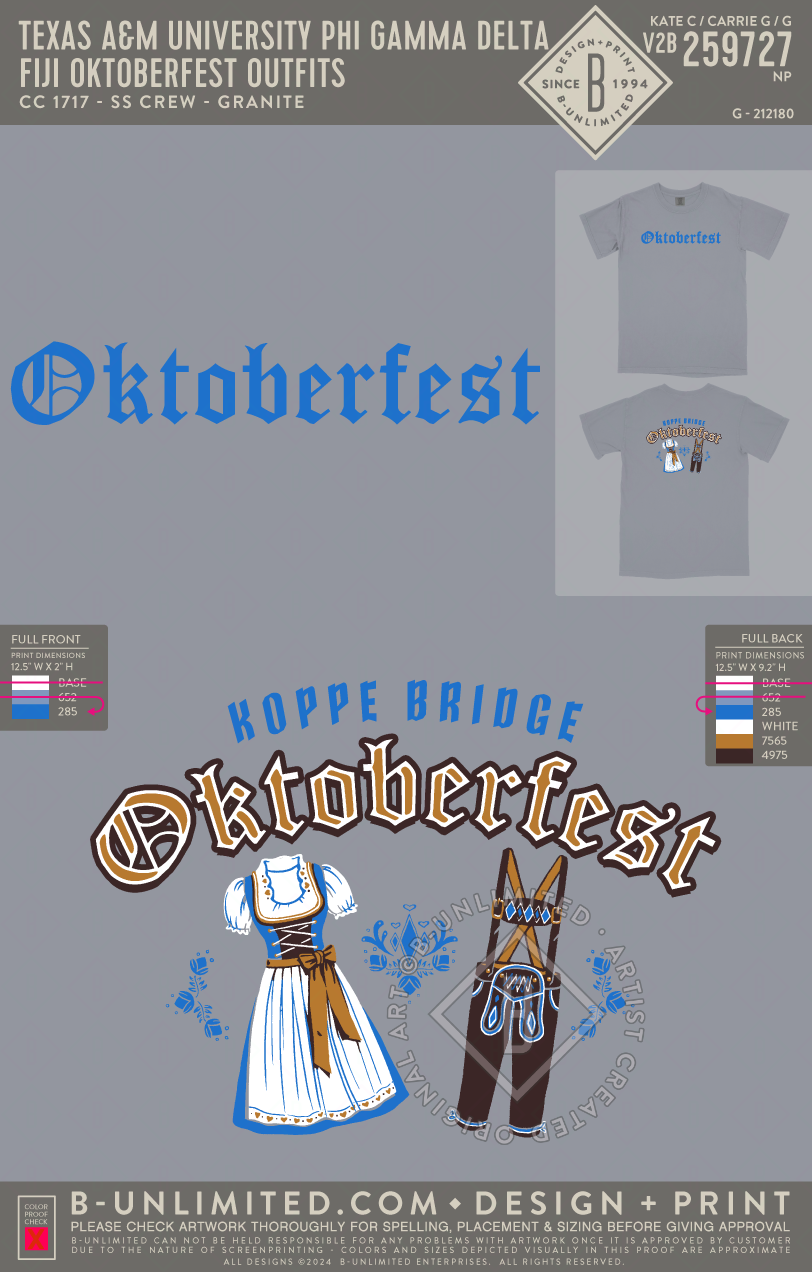 Texas A&M University Phi Gamma Delta - FIJI Oktoberfest Outfits - CC - 1717 - SS Crew - Granite