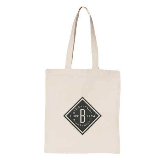 business logo printed on canvas tote bag