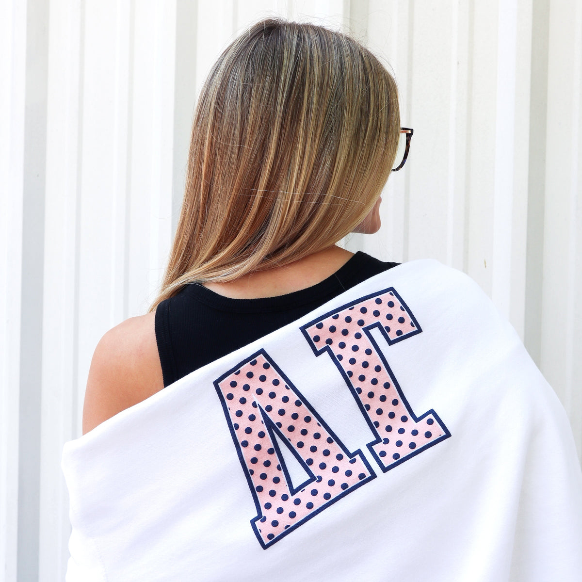 B-Unlimited Greek - Dots for Days Puff Ink Crewneck - Delta Gamma
