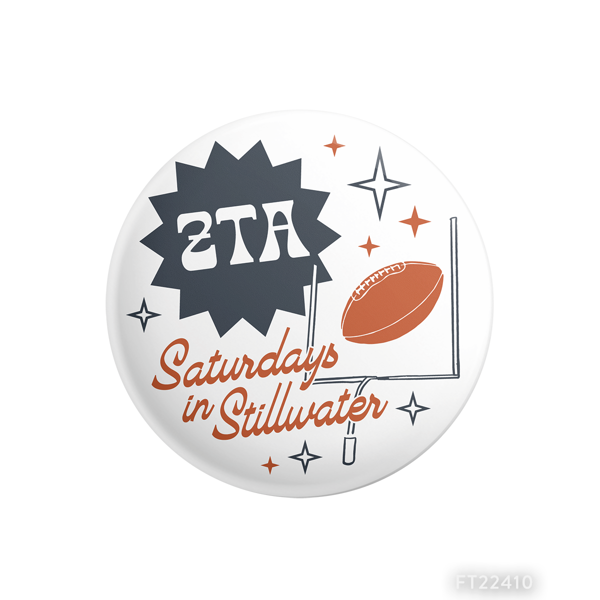 Zeta Tau Alpha Football Game Day Button Design