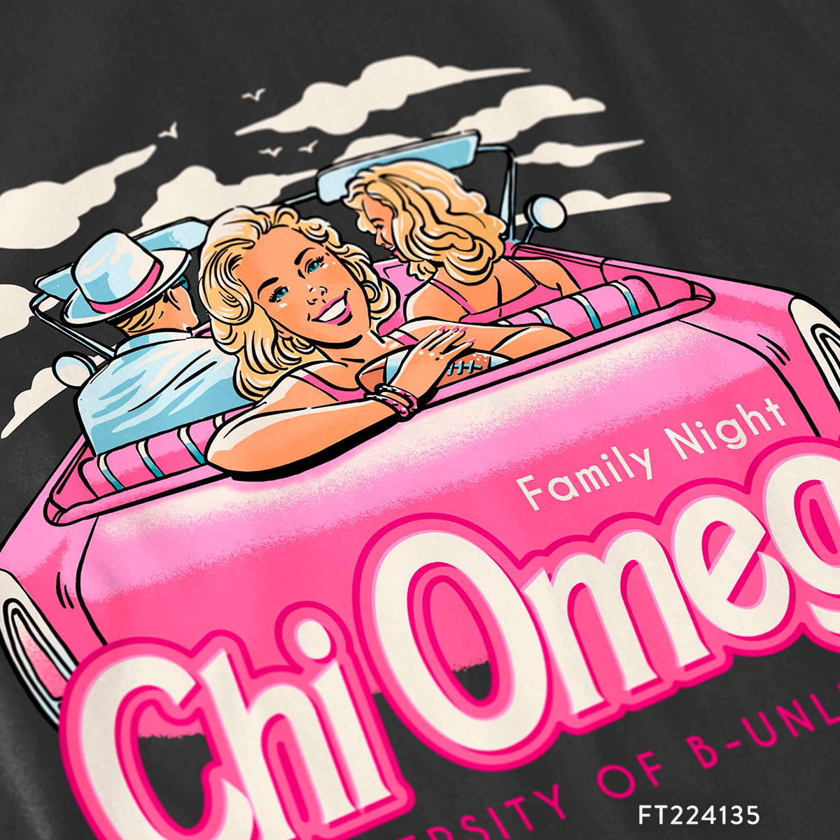 Chi Omega Family Night T-Shirt Design