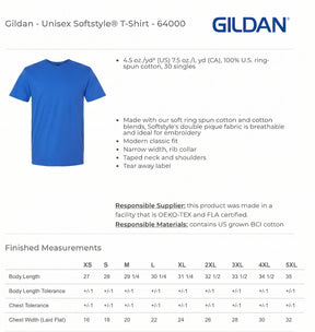 AHS 40 Year Reunion (TSHIRT) - Gildan - 64000 - SS Crew - Royal