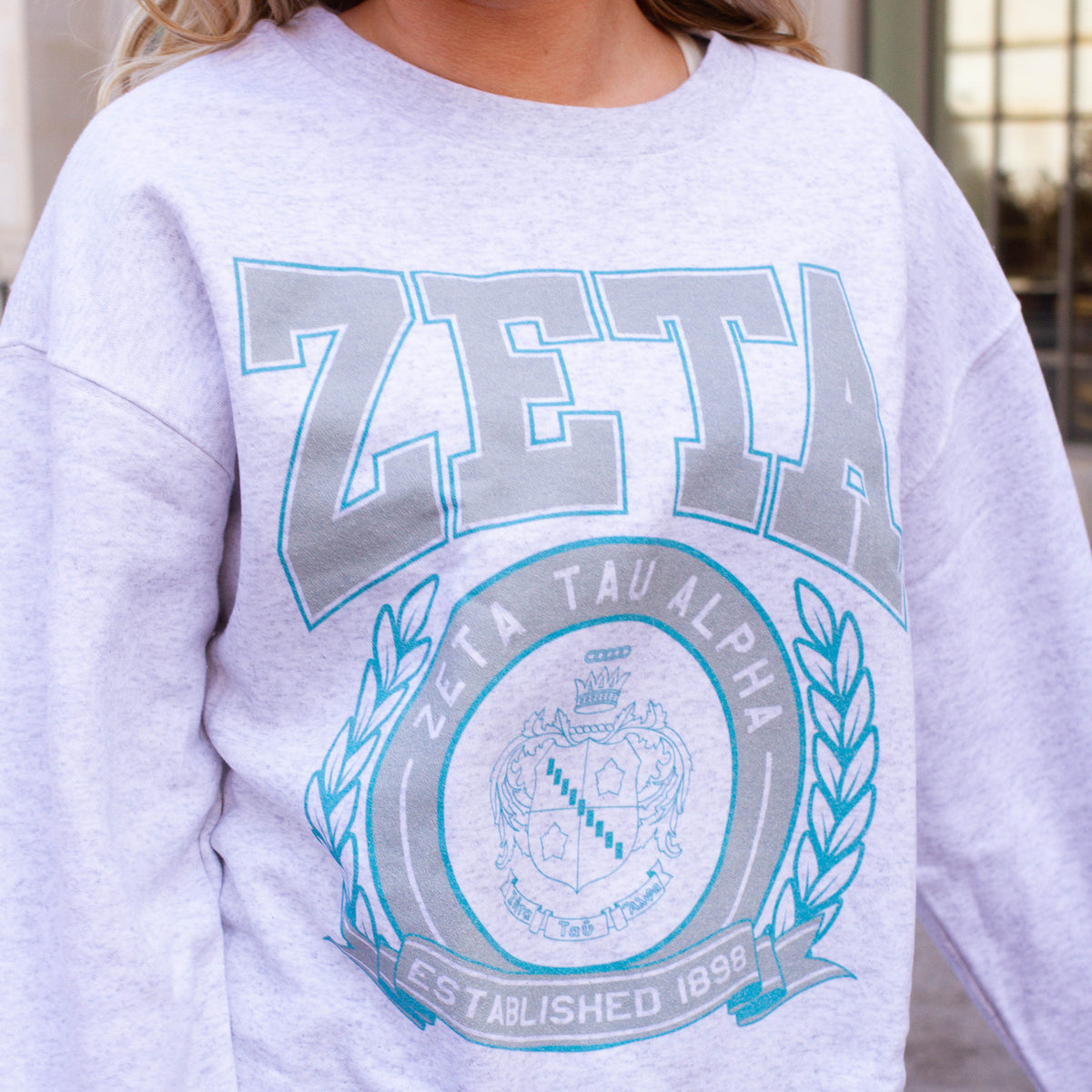 B-Greek -  Vintage Crest Crewneck - Zeta Tau Alpha