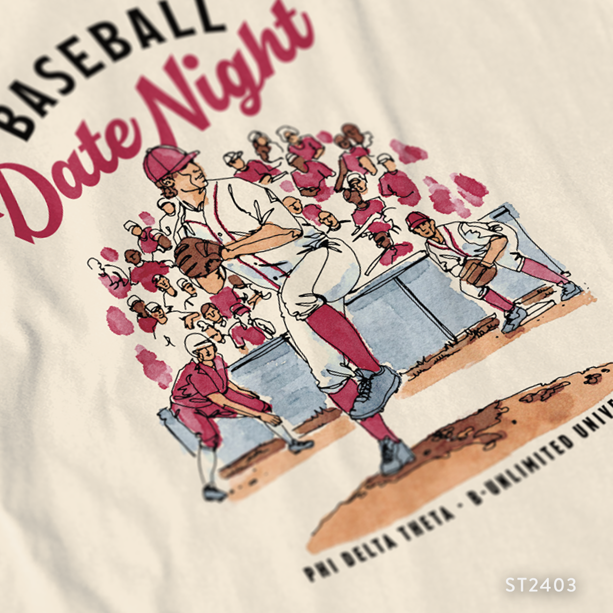 Phi Delta Theta Baseball Date Night T-Shirt Design