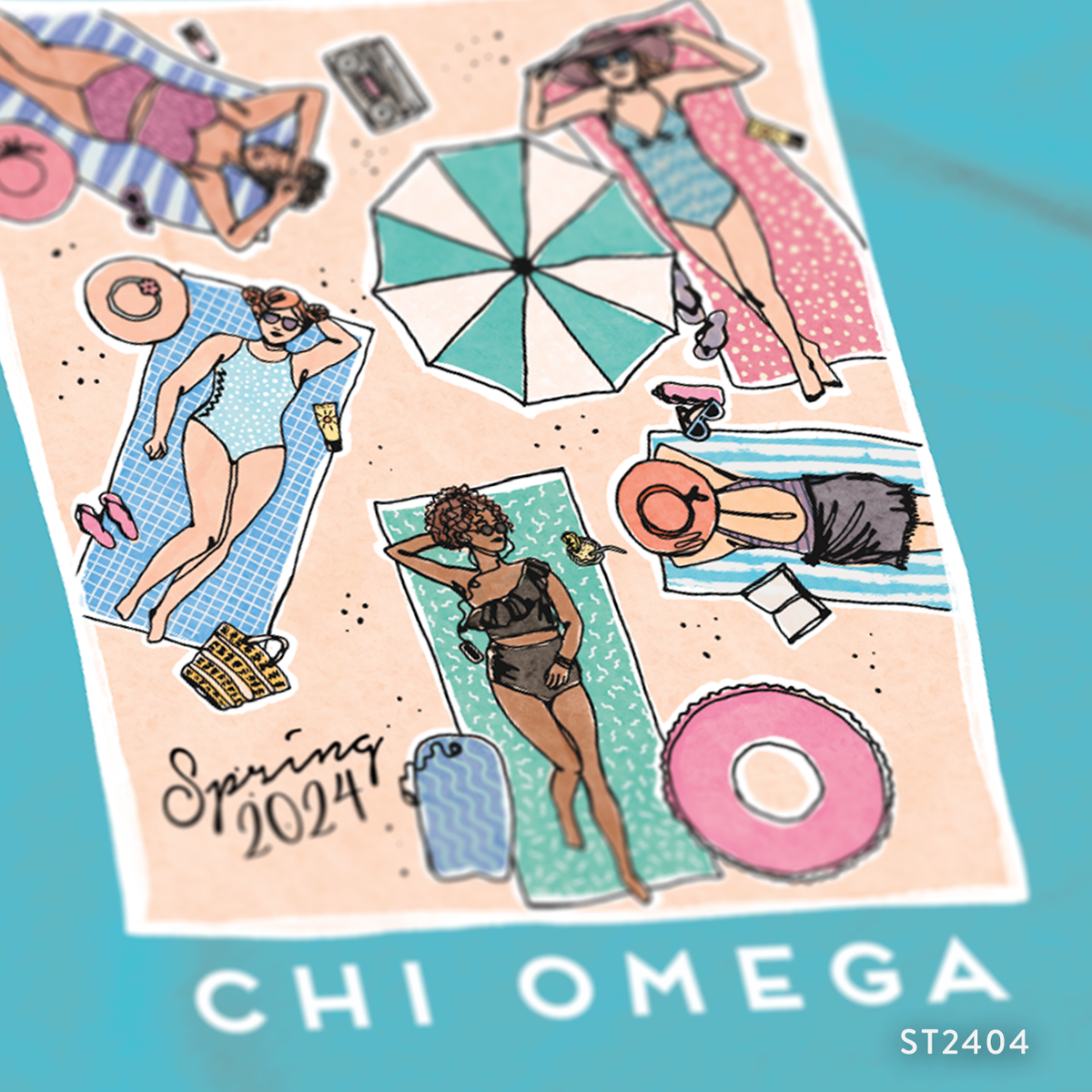 Chi Omega Spring Break PR T-Shirt Design