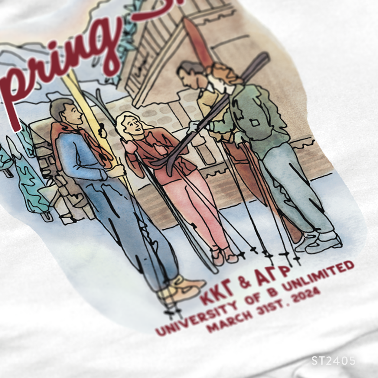 Kappa Kappa Gamma Spring Ski Event T-Shirt Design