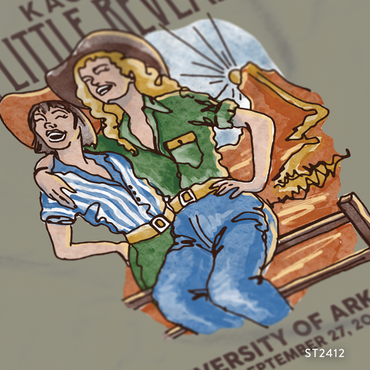 Kappa Alpha Theta Western Big Little Reveal T-Shirt Design
