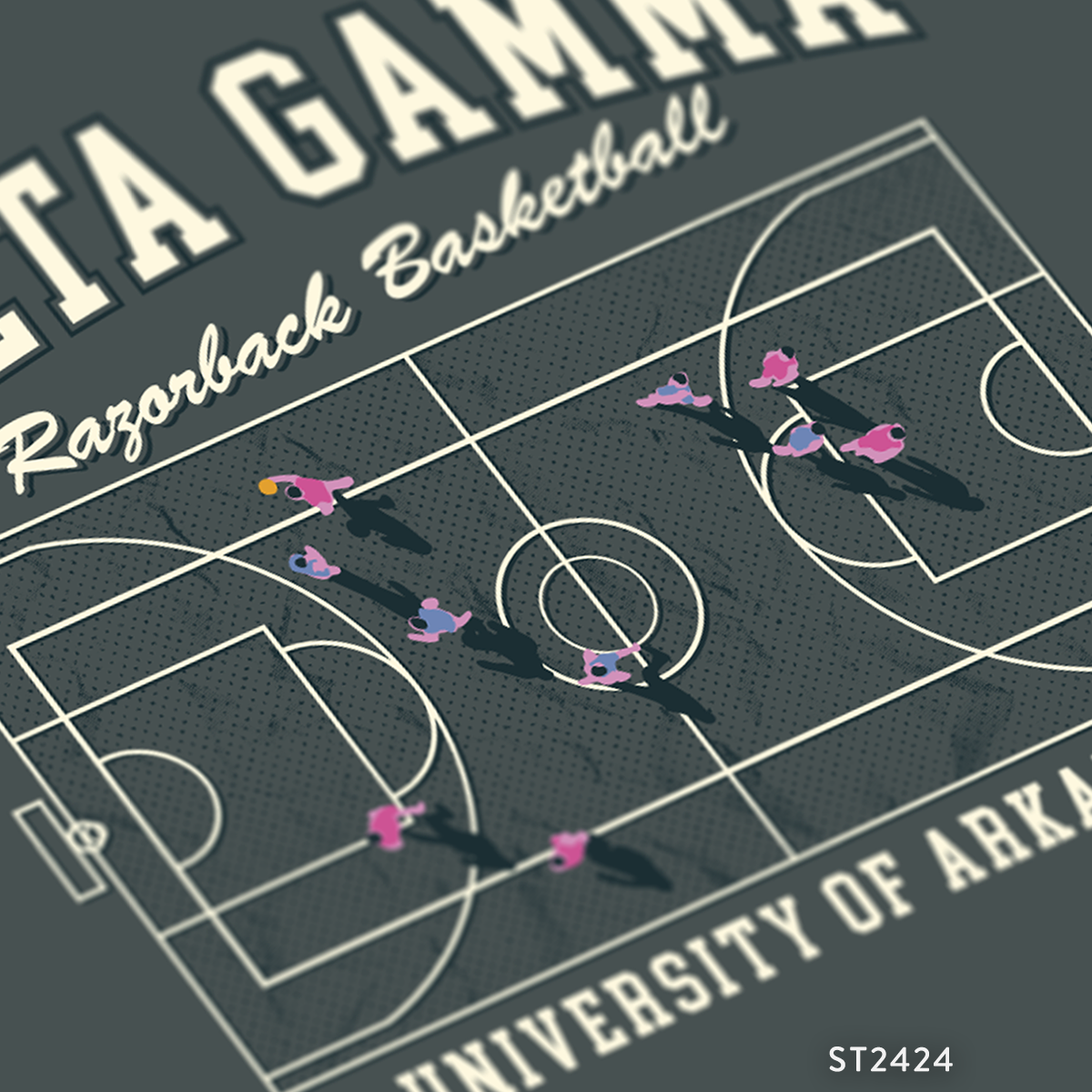 Delta Gamma Basketball Court PR T-Shirt Design