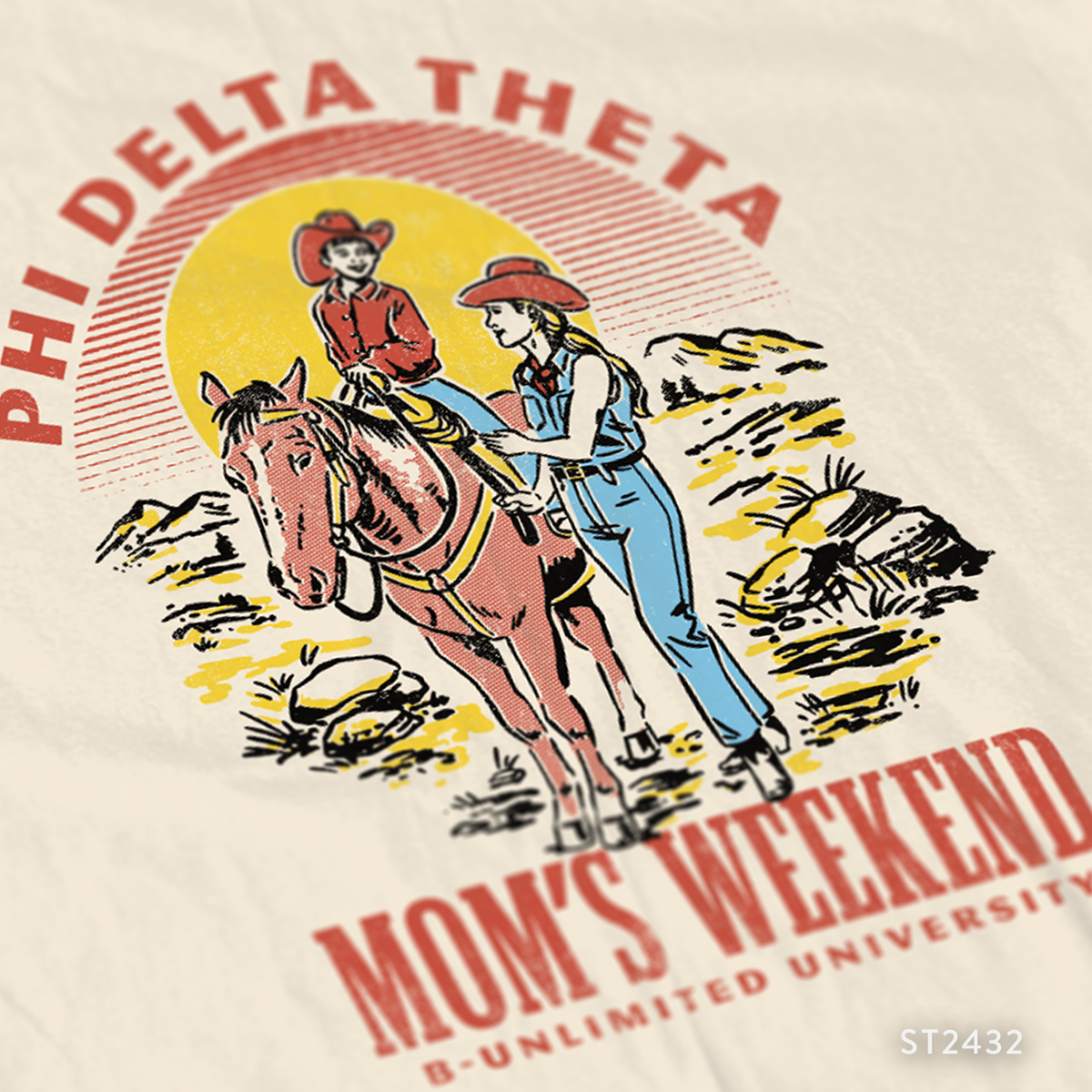 Pi Delta Theta Western Mom's Weekend T-Shirt Design