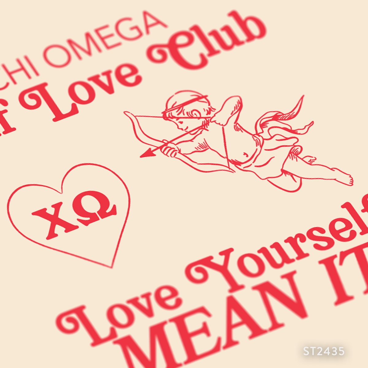 Chi Omega Valentine's PR T-Shirt Design