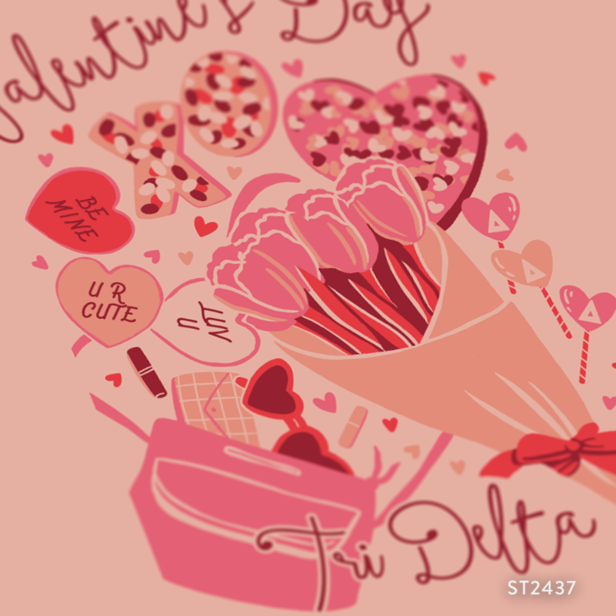 Delta Delta Delta Valentine's Day PR T-Shirt Design