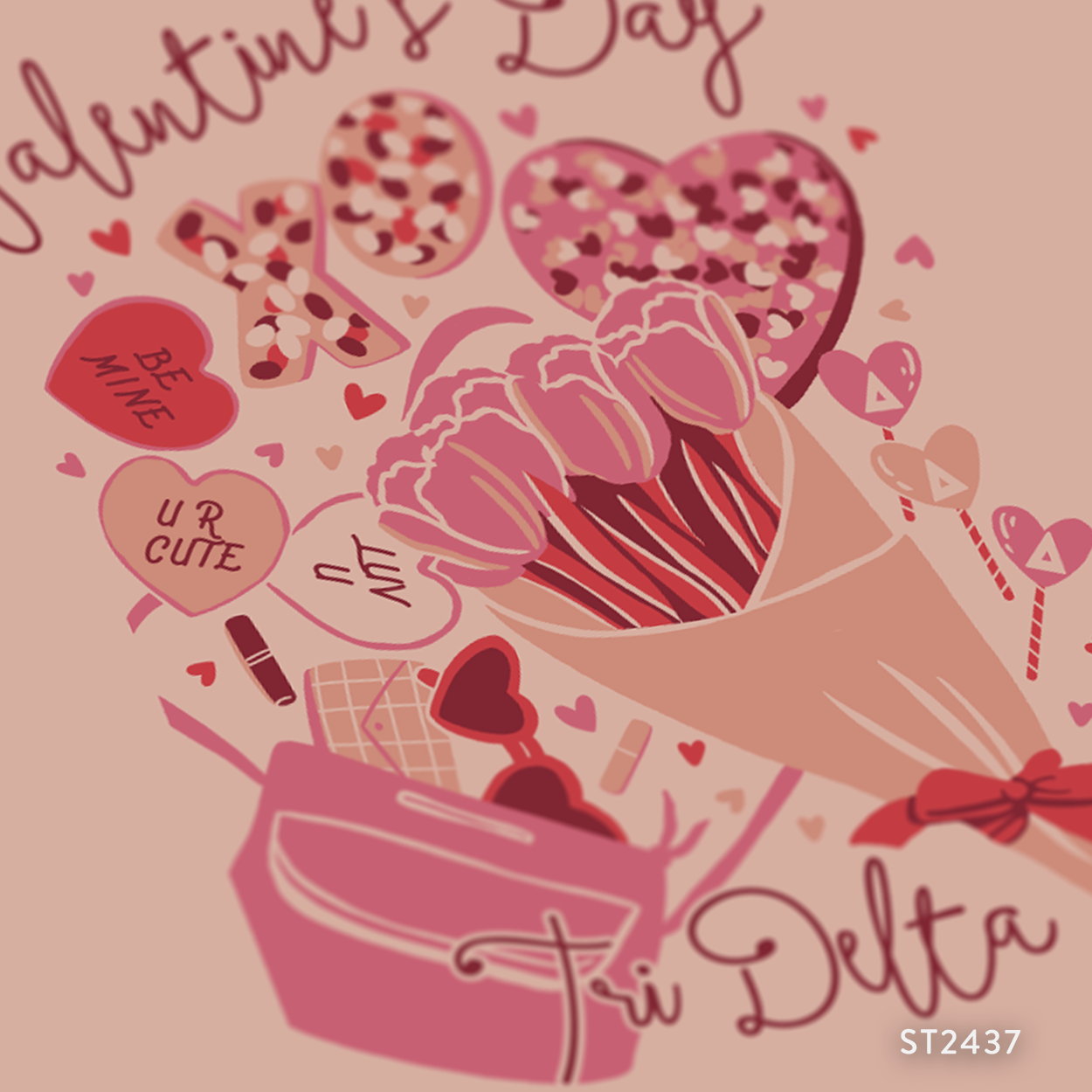 Delta Delta Delta Valentine's Day PR T-Shirt Design