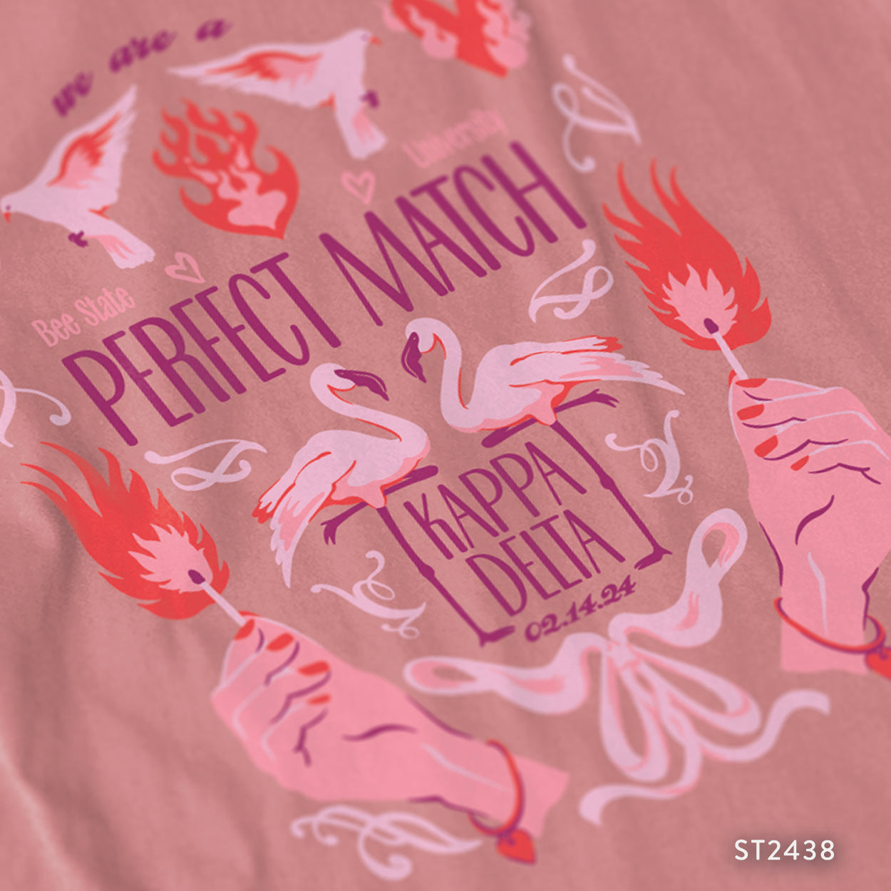 Kappa Delta Perfect Match Date Party T-Shirt Design