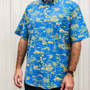 B-Greek - Sigma Chi Hawaiian Print Button Down Shirt