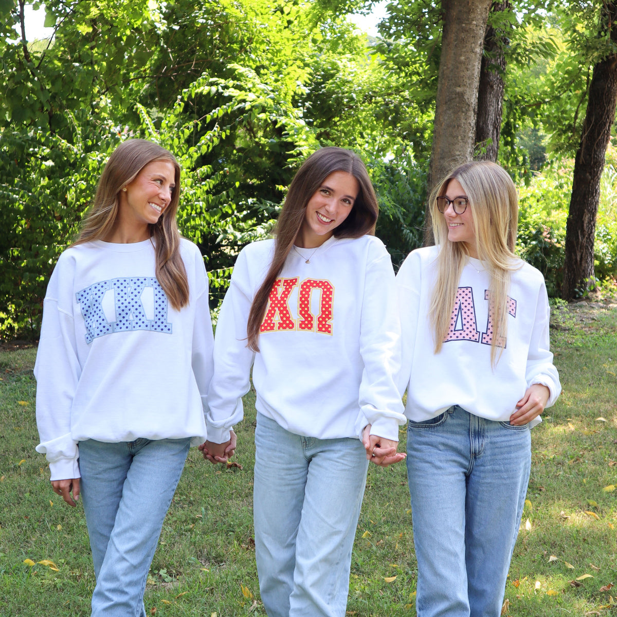B-Unlimited Greek - Dots for Days Puff Ink Crewneck - Alpha O