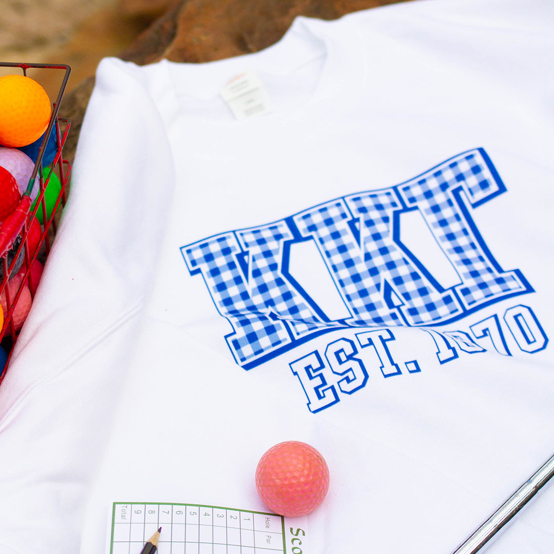 B-Greek - Kappa Kappa Gamma - Gingham PR Crewneck Sweatshirt