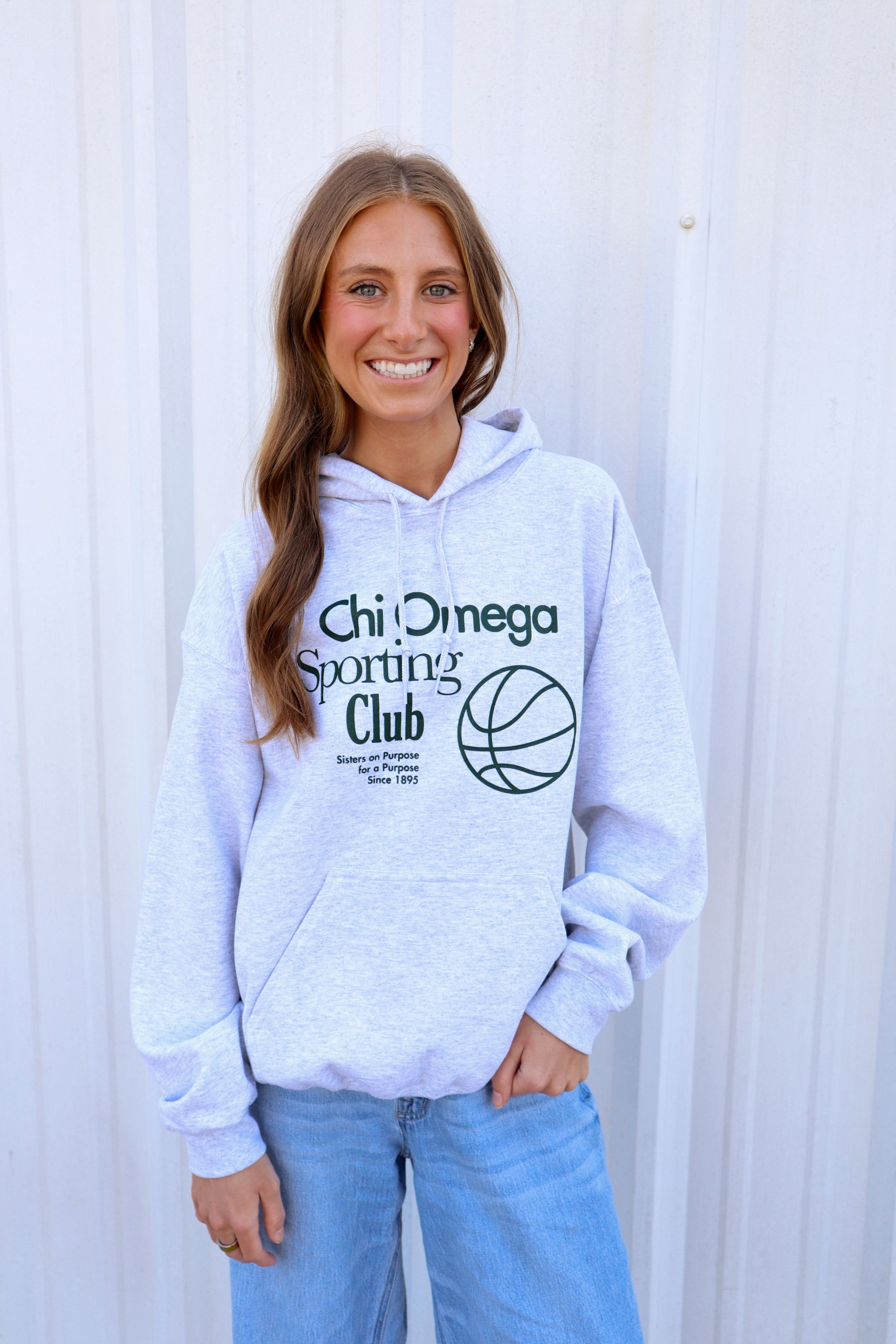 B-Greek - CHI O Sporting Club Hoodie - Ash Grey