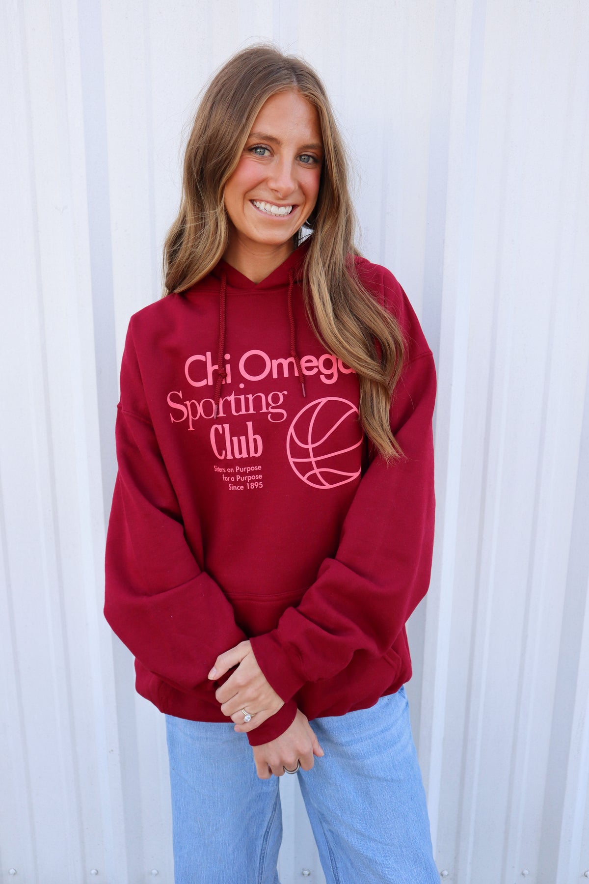 B-Greek - CHI O Sporting Club Hoodie - Garnet