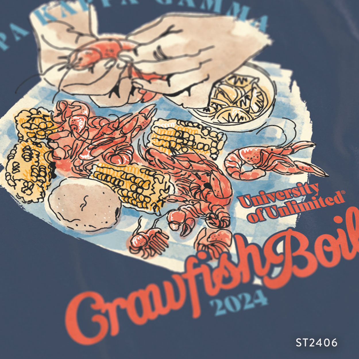 Kappa Kappa Gamma Crawfish Boil T-Shirt Design