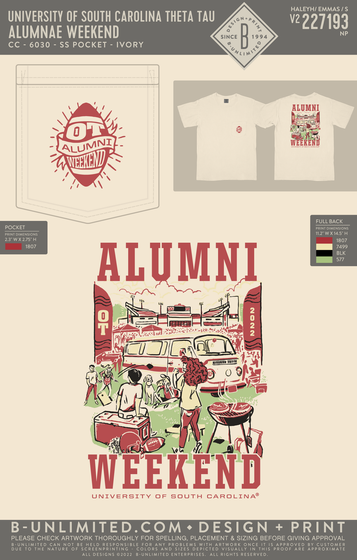 University of South Carolina Theta Tau - Alumnae Weekend - CC - 6030 - SS Pocket - Ivory
