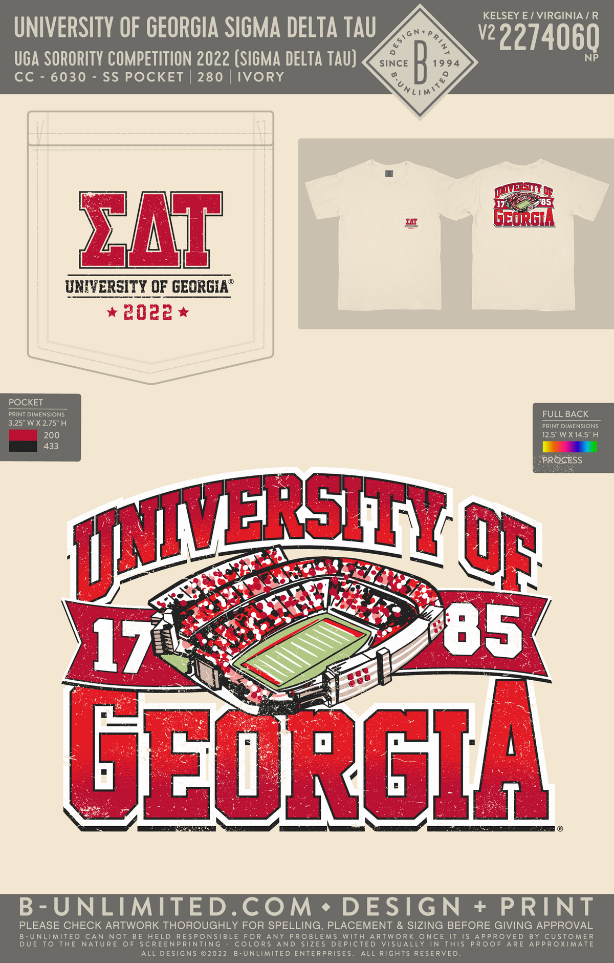 University of Georgia Sigma Delta Tau - UGA Sorority Competition 2022 (Sigma Delta Tau) - CC - 6030 - SS Pocket - Ivory