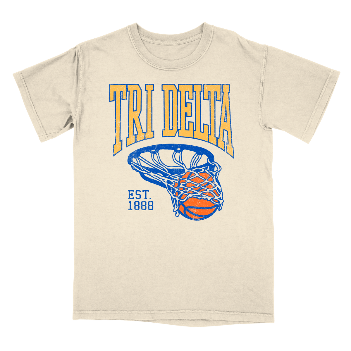 B-Unlimited Sales - Swish Tee (Tri Delta) - CC - 1717 - SS Crew - Ivory