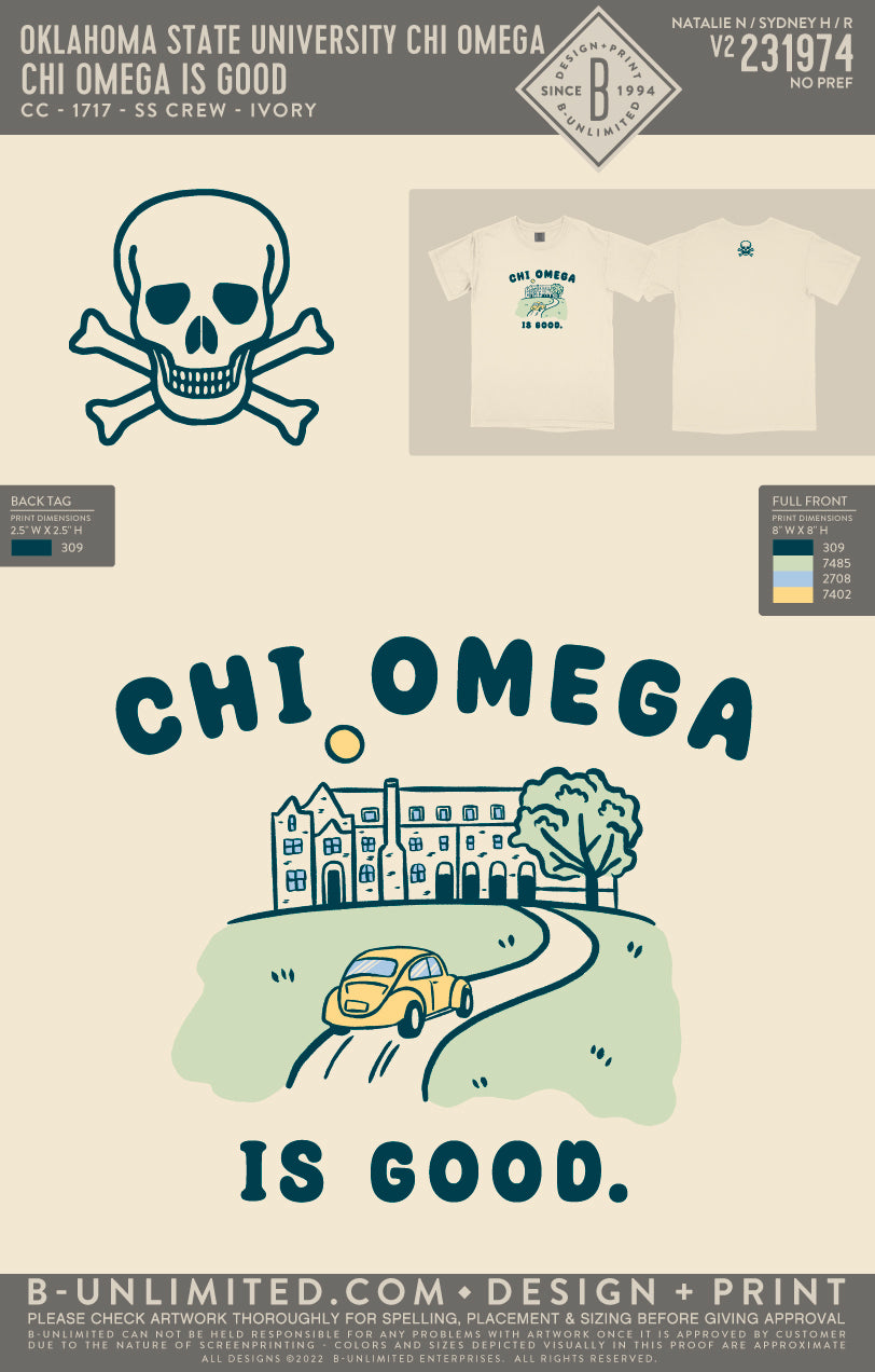Oklahoma State University Chi Omega - Chi Omega is Good (EOY FALL 23) - CC - 1717 - SS Crew - Ivory