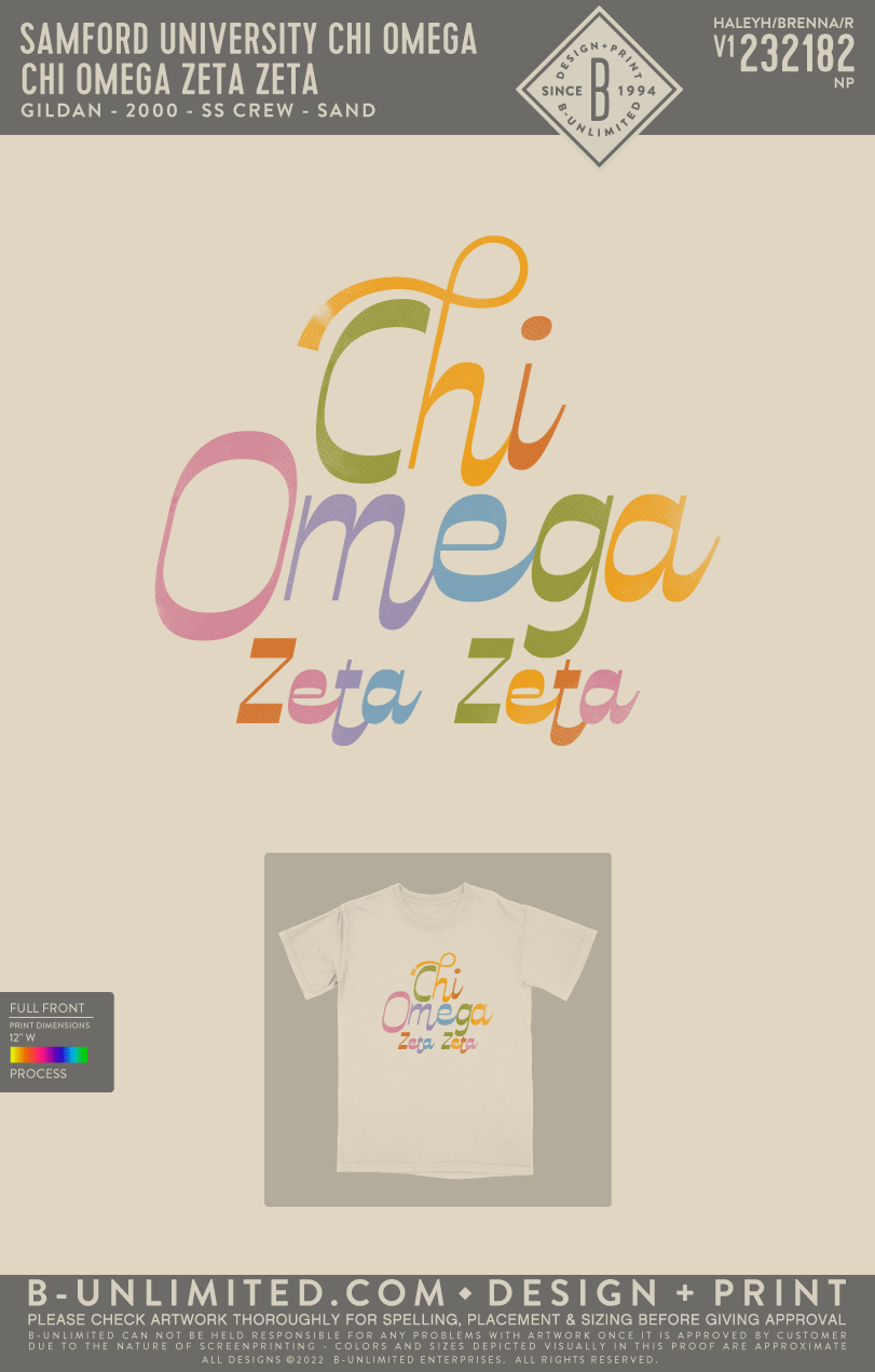 Samford University Chi Omega - Chi Omega Zeta Zeta (EOY FALL 23) - CC - 1717 - SS Crew - Ivory