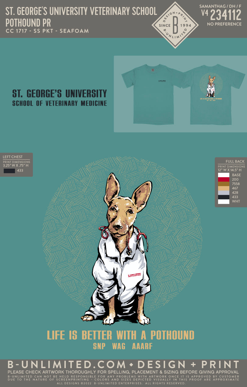 St. George's University Veterinary School - Pothound PR - CC - 1717 - SS Crew - Seafoam