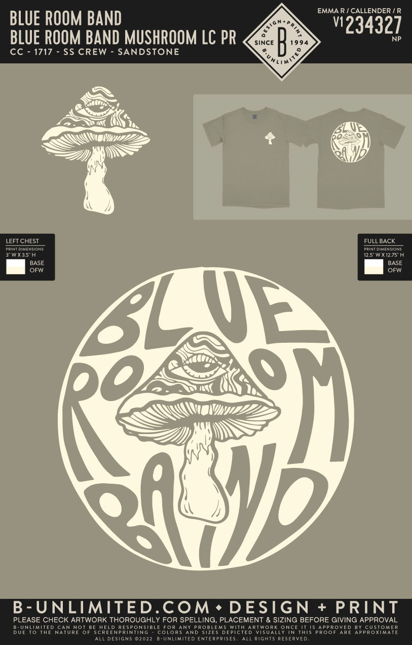 Blue Room Band - Blue Room Band Mushroom LC PR - CC - 1717 - SS Crew - Sandstone