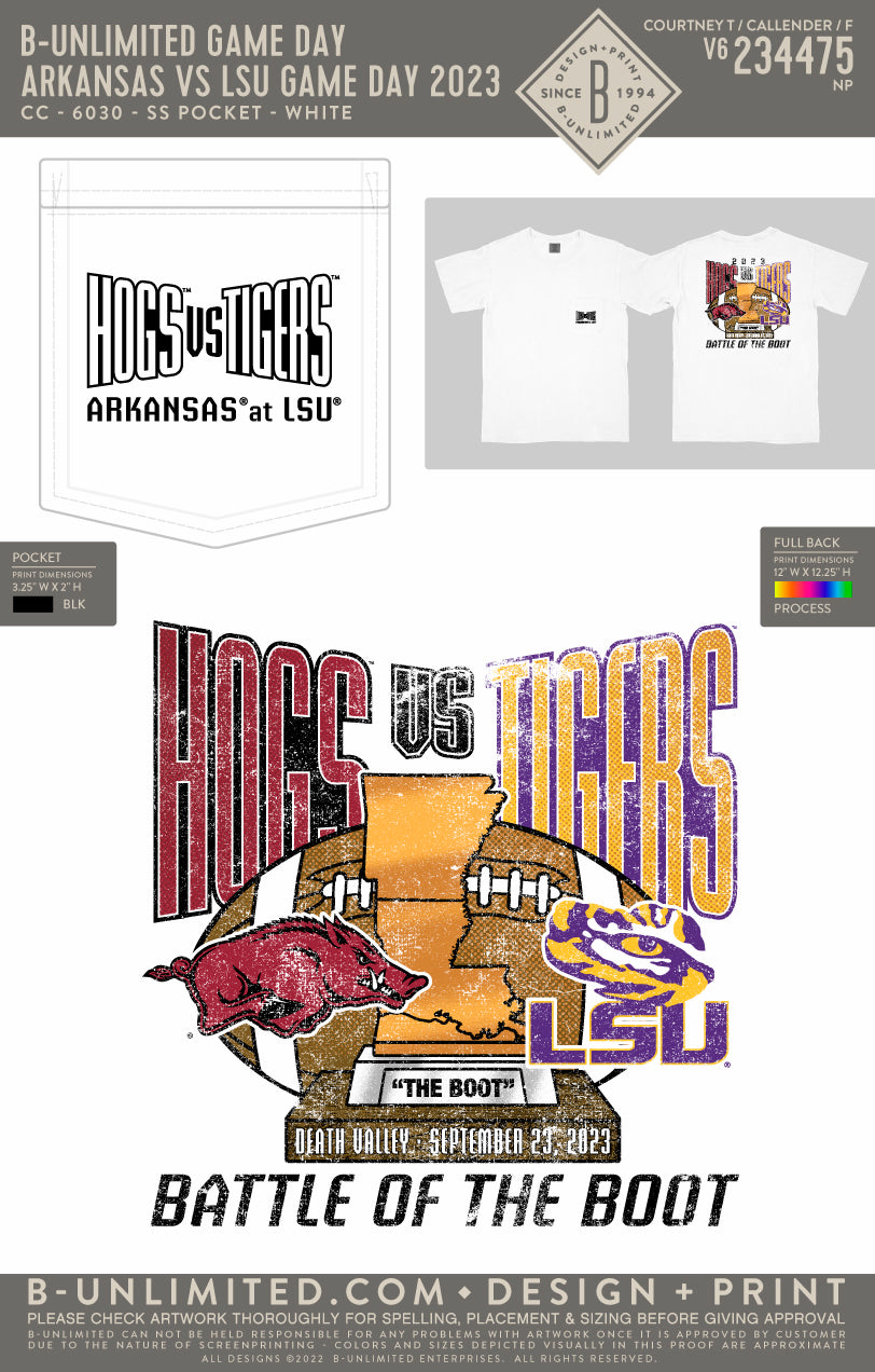 B-Unlimited Game Day - Arkansas vs LSU Game Day T-Shirt 2023