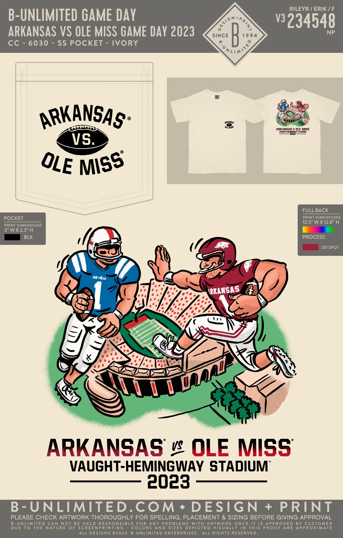 B-Unlimited Game Day - Ole Miss T-Shirt - Arkansas vs Ole Miss Game Day 2023