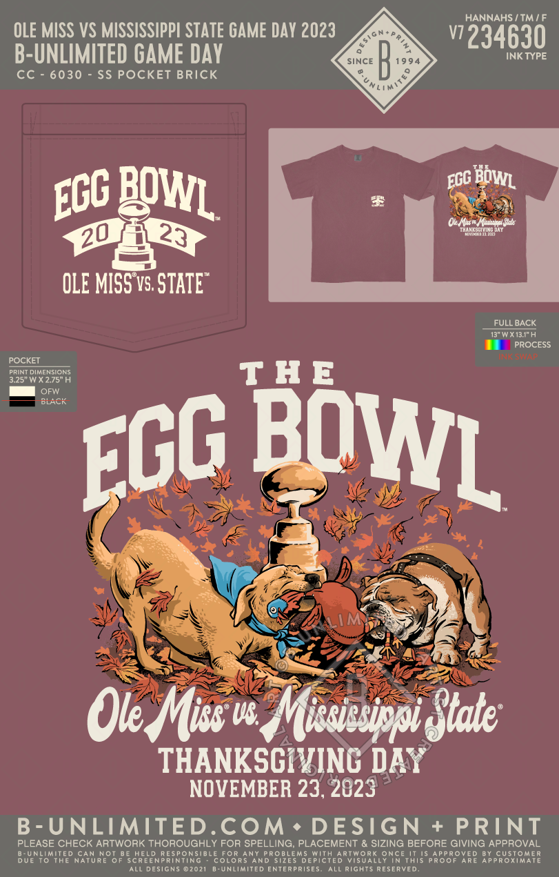 B-Unlimited Game Day - MSU T-Shirt - Ole Miss vs. Mississippi State Game Day 2023