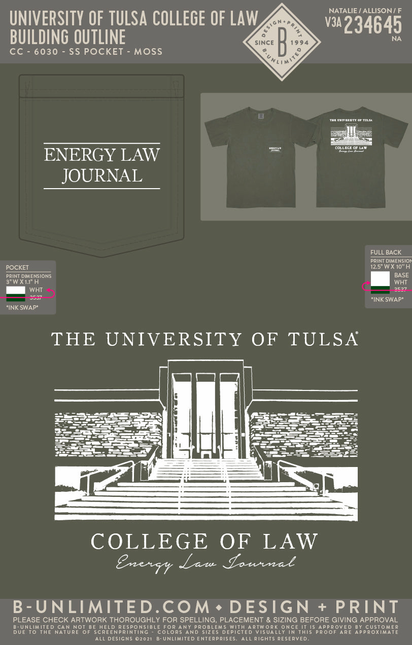 University of Tulsa College of Law - Building Outline - CC - 6030 - SS Pocket - Moss