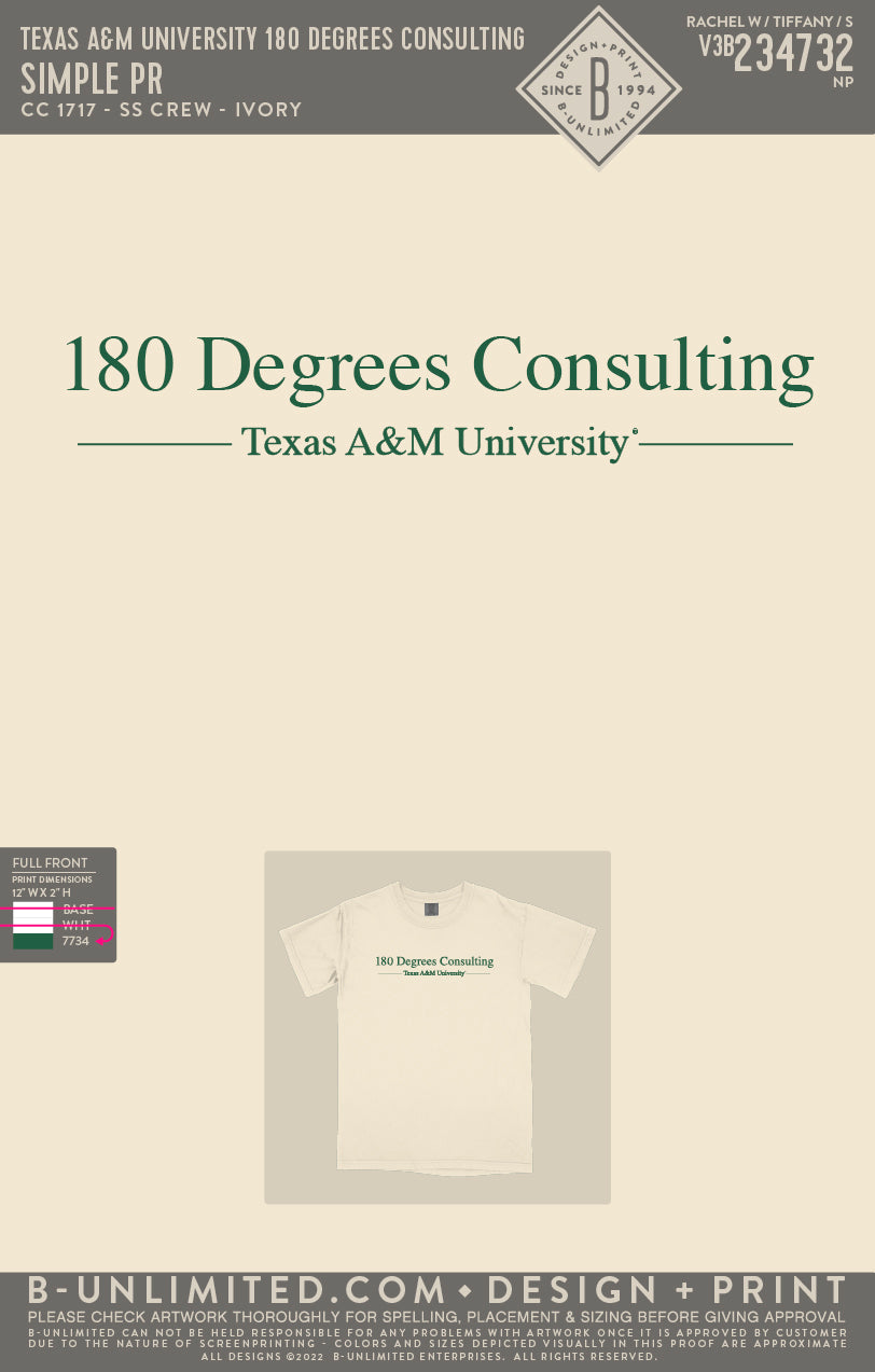 Texas A&M University 180 Degrees Consulting - Simple PR - CC - 1717 - SS Crew - Ivory