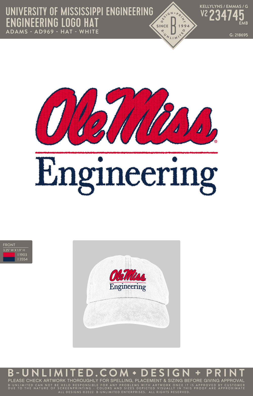 University of Mississippi Engineering – B-Unlimited Custom Apparel Shop