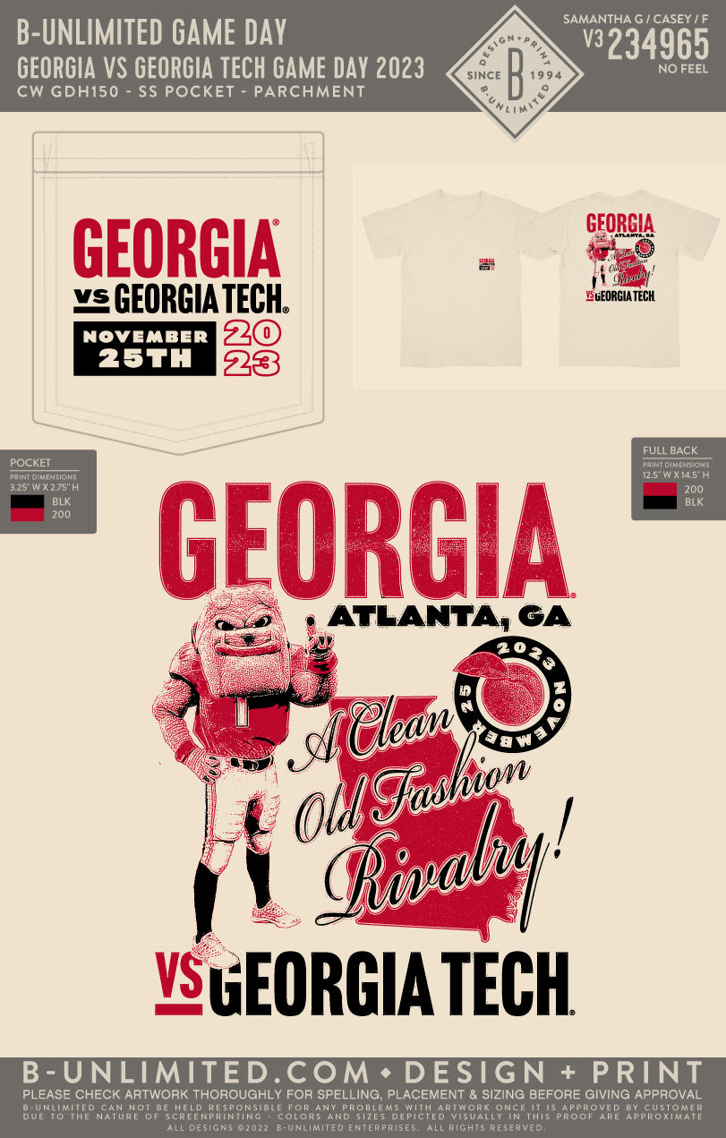 B-Unlimited Game Day - Georgia vs Georgia Tech Game Day 2023