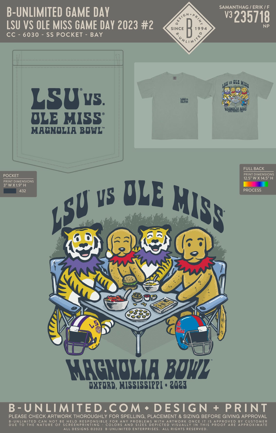B-Unlimited Game Day - Louisianan State University T-Shirt - LSU vs Ole Miss Game Day 2023