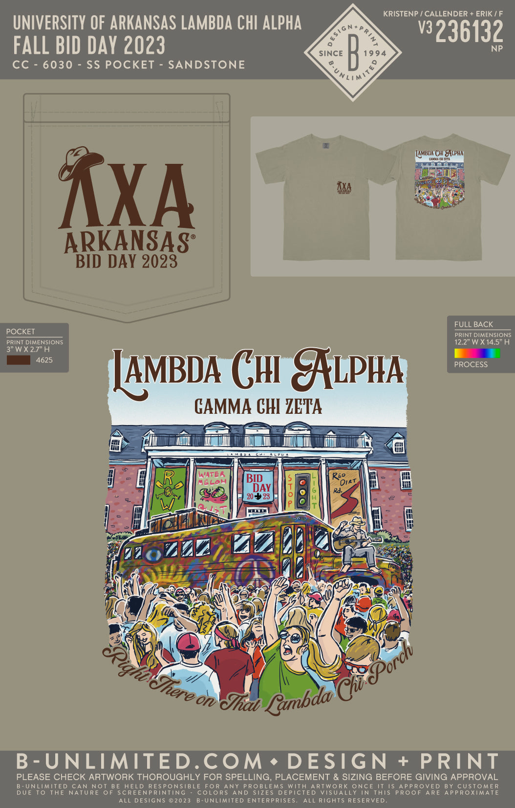 University of Arkansas Lambda Chi Alpha - Fall Bid Day 2023 - CC - 6030 - SS Pocket - Sandstone
