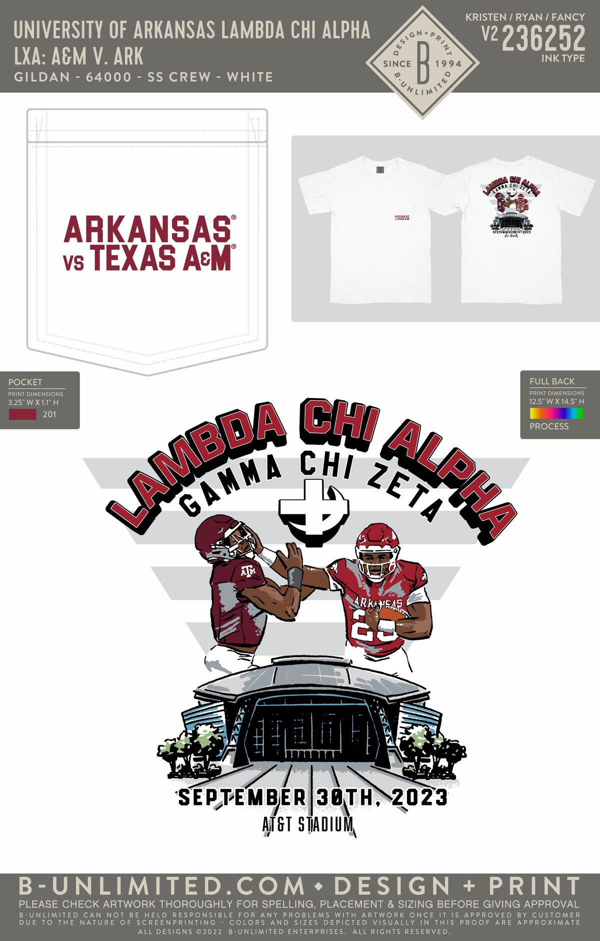 University of Arkansas Lambda Chi Alpha - LXA: A&M v. Ark - CC - 6030 - SS Pocket - White