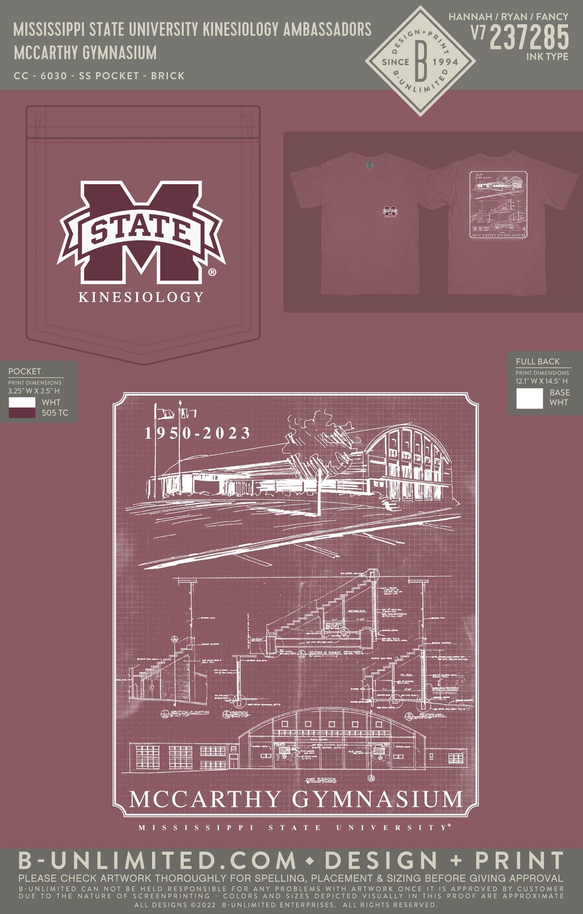 Mississippi State University Kinesiology Ambassadors BUnlimited Custom Apparel Shop